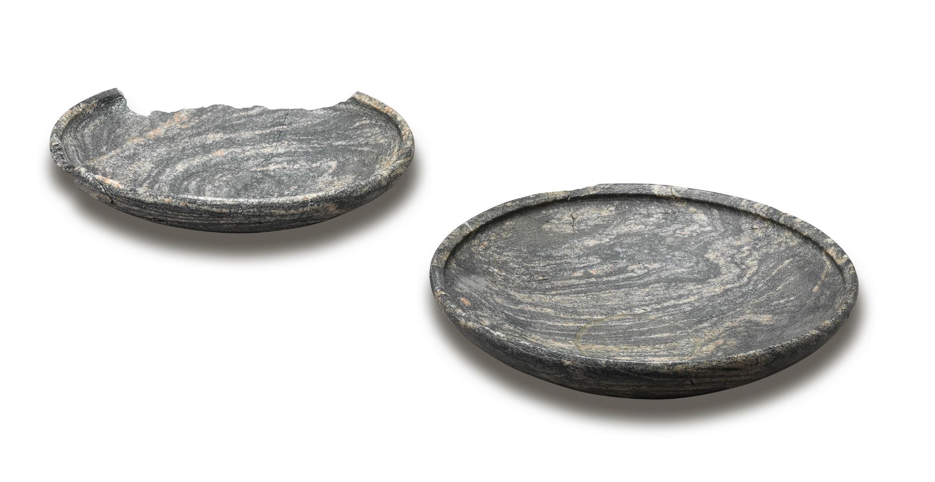 Two Egyptian stone bowls