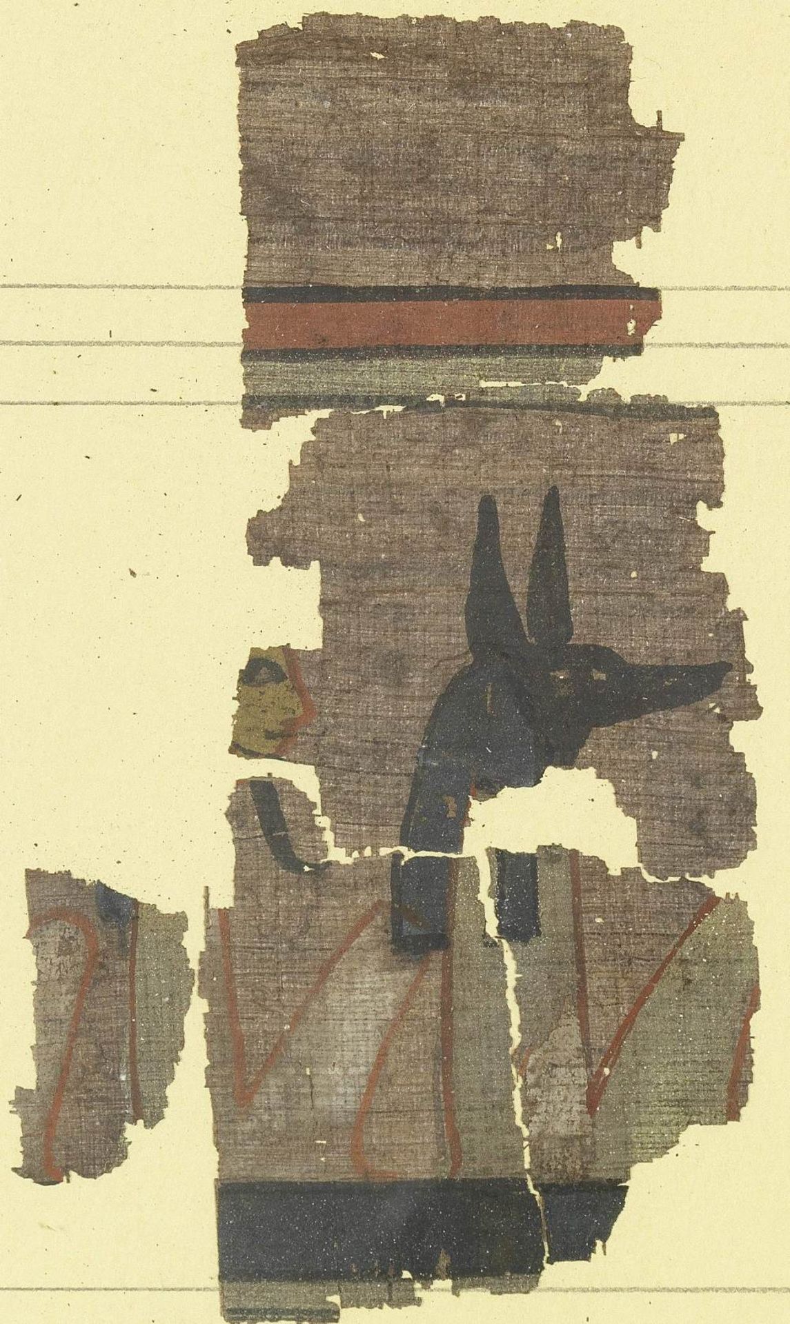 Fifteen frames containing fragments of ink inscribed papyri with remains of polychrome vignettes ... - Image 18 of 40