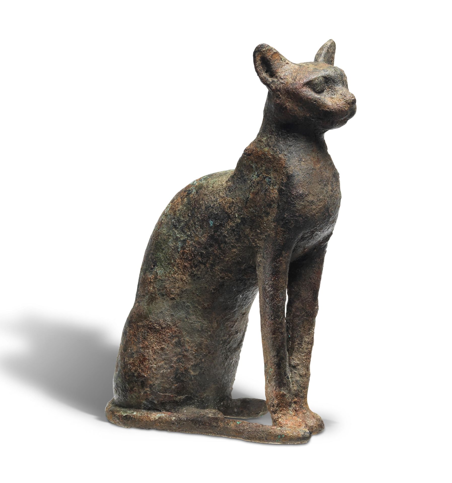 An Egyptian bronze cat