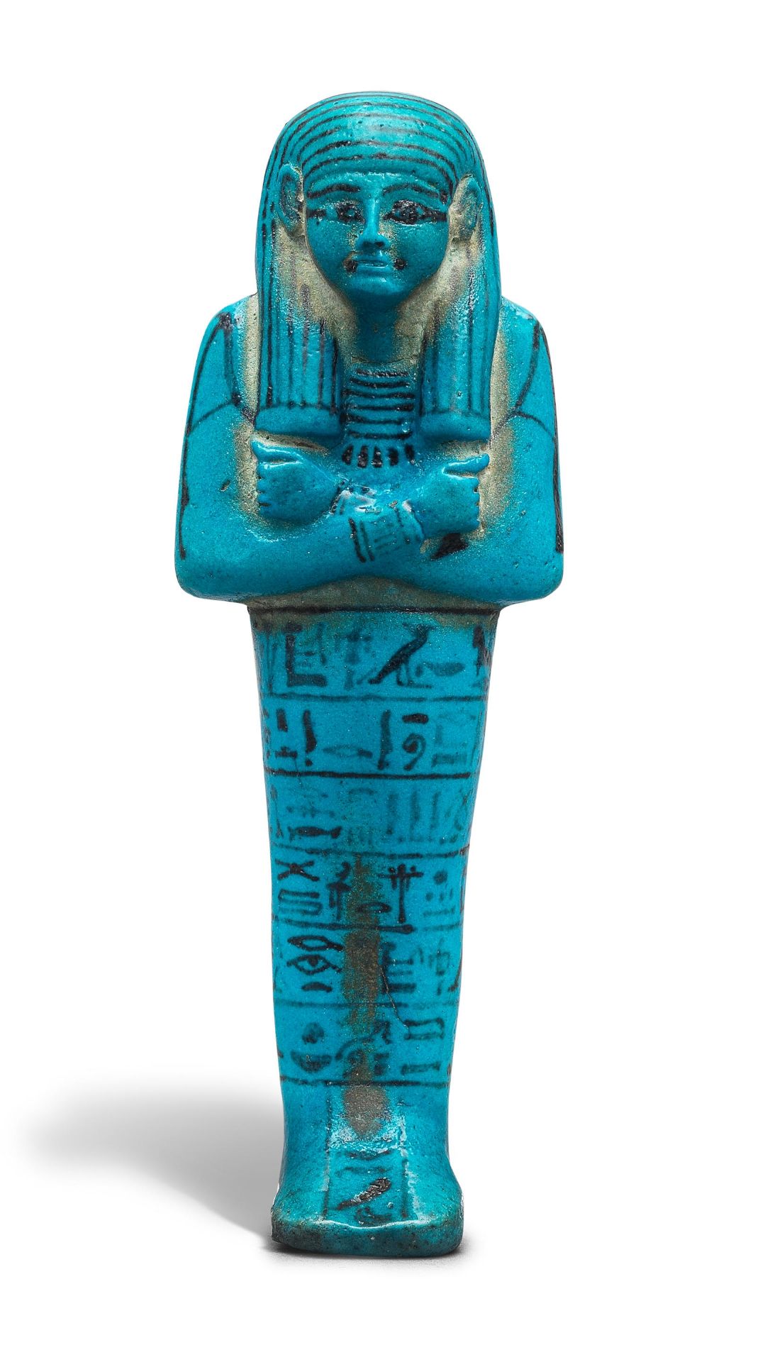 An Egyptian bright blue glazed faience shabti for Kasa