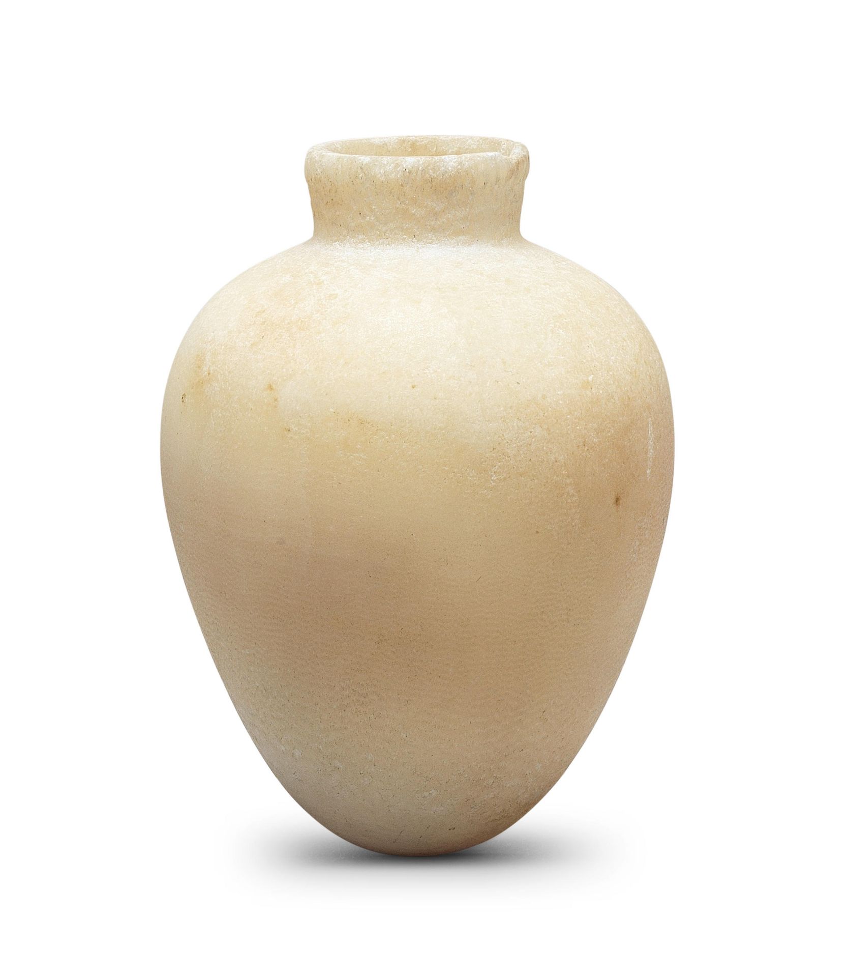 An Egyptian travertine inverted piriform vessel