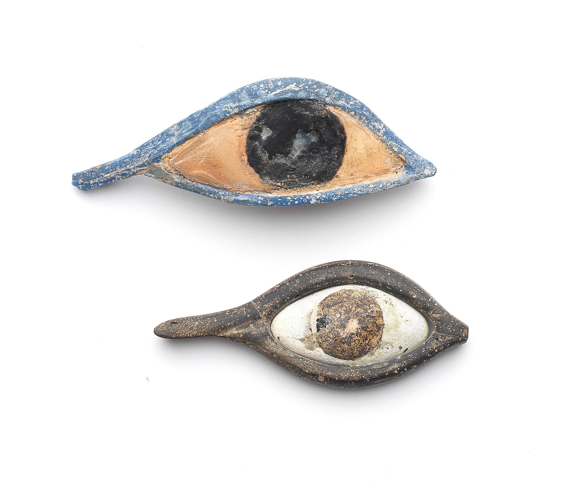 Two Egyptian glass eye inlays 2