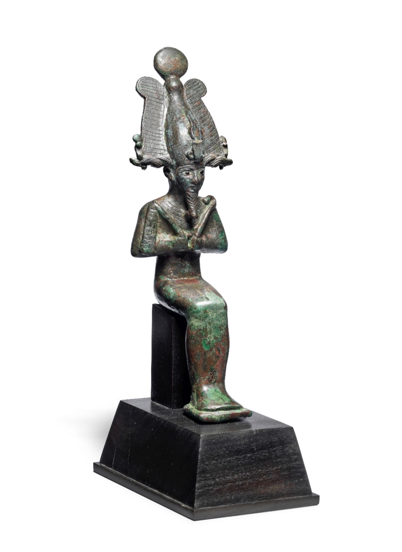 An Egyptian bronze seated figure of Osiris - Image 2 of 2