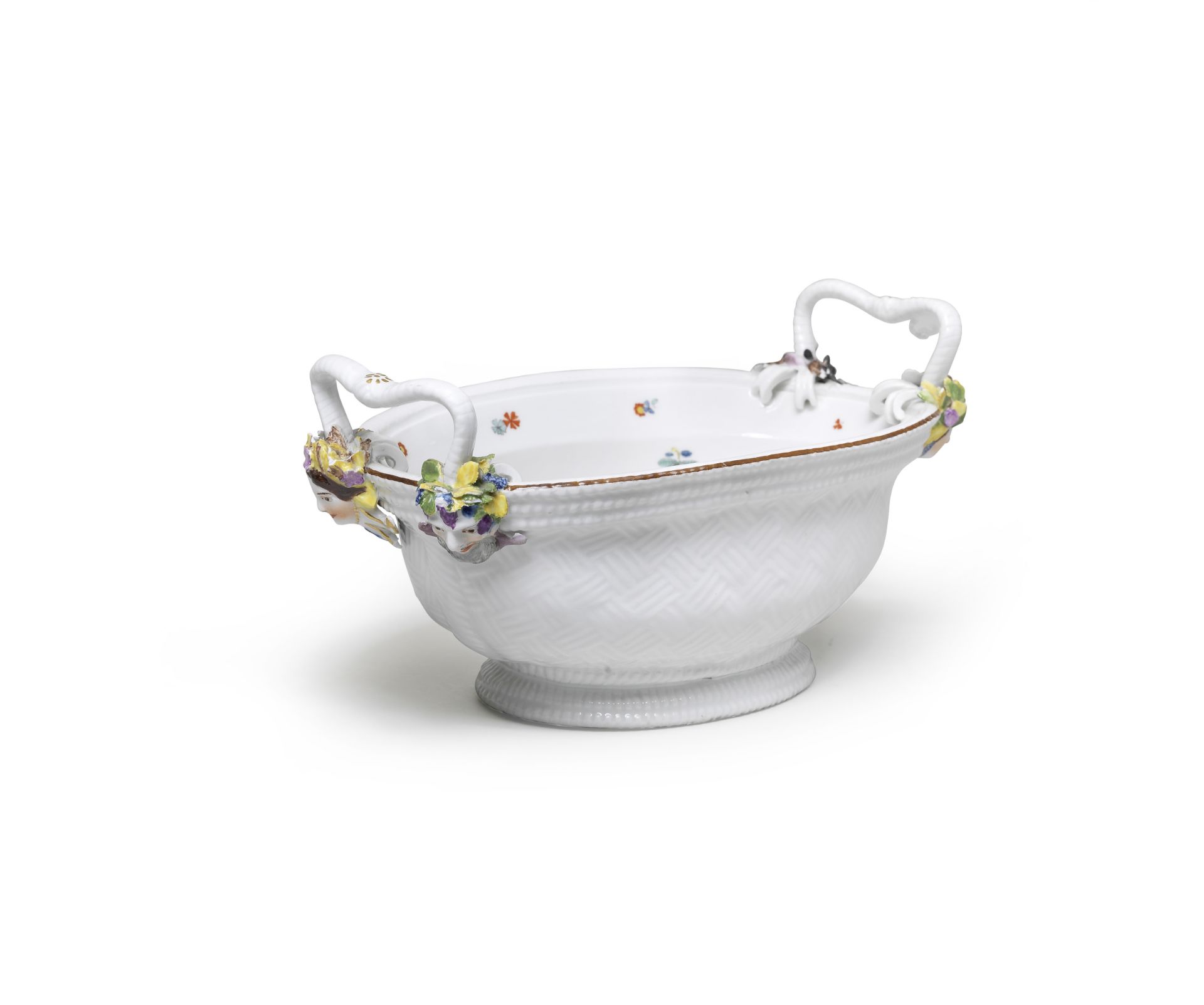 A Meissen oval basket, circa 1740