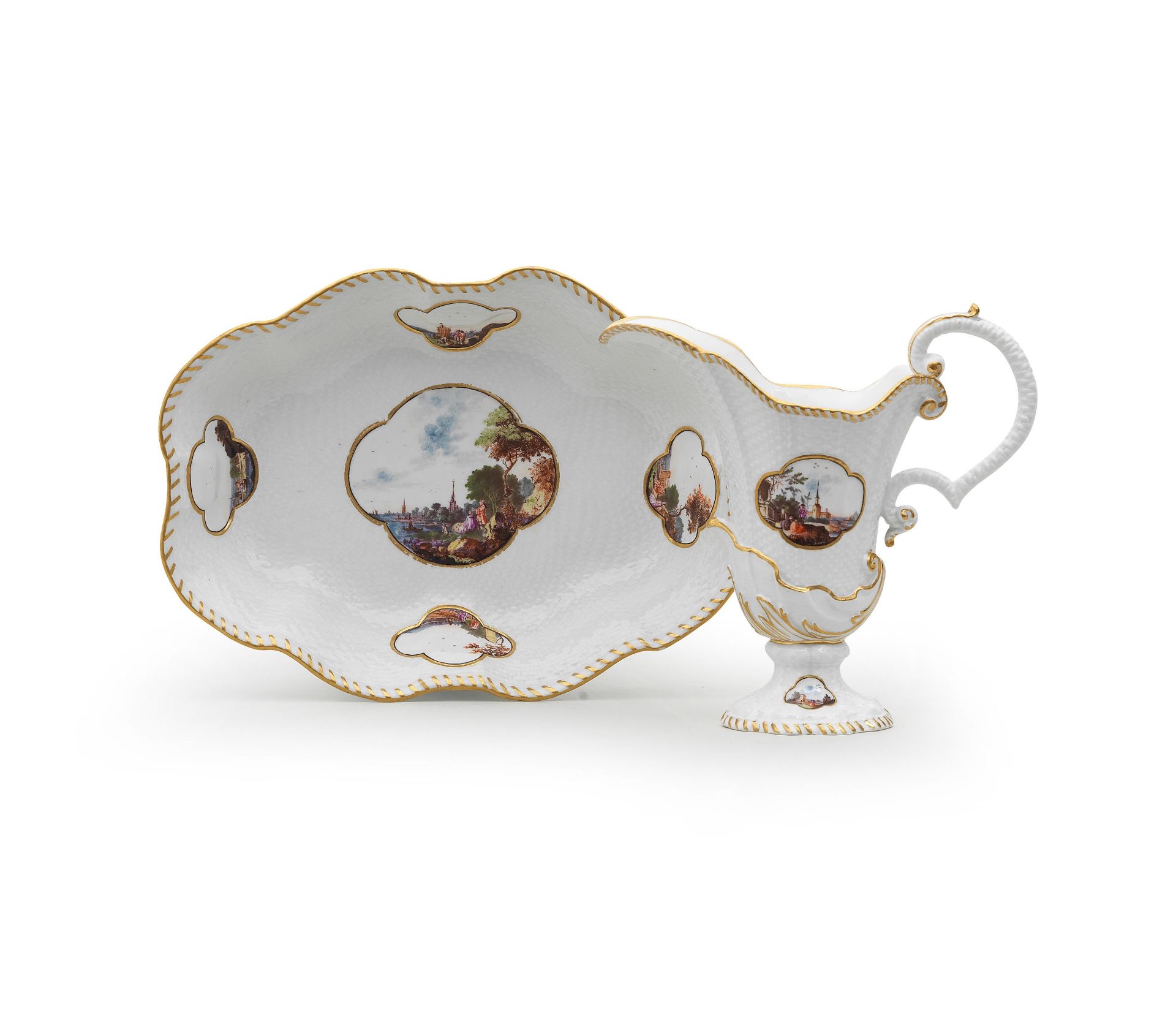 A Meissen ewer and basin, circa 1745