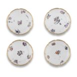 Four Meissen plates, circa 1740-50