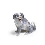 A Meissen model of a spaniel, late 19th century