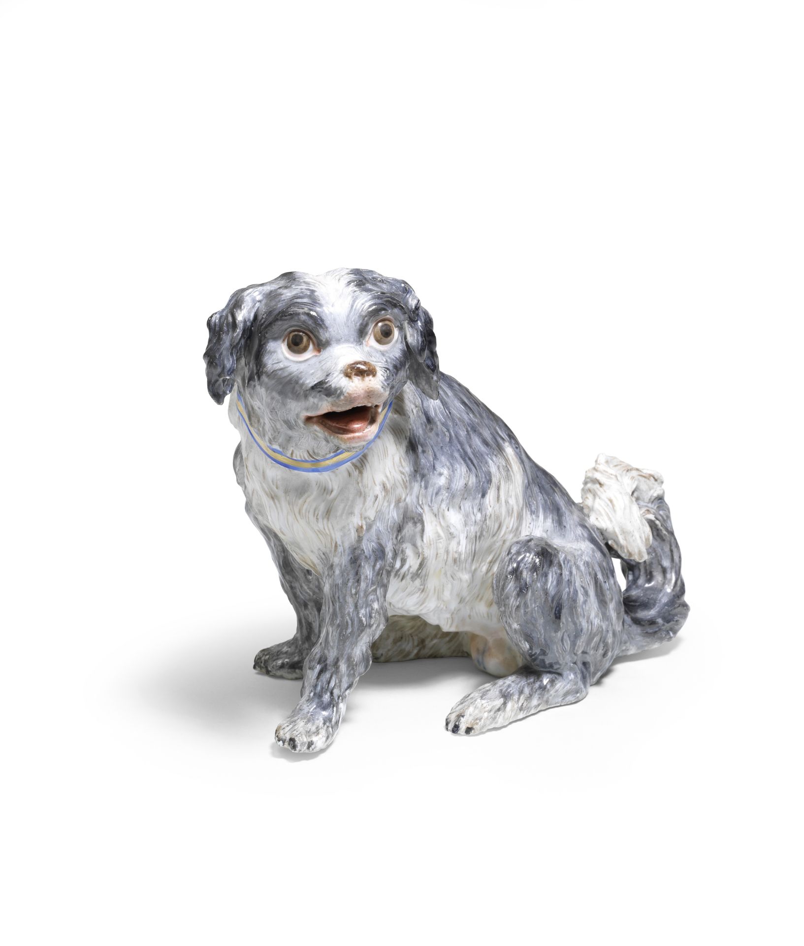 A Meissen model of a spaniel, late 19th century