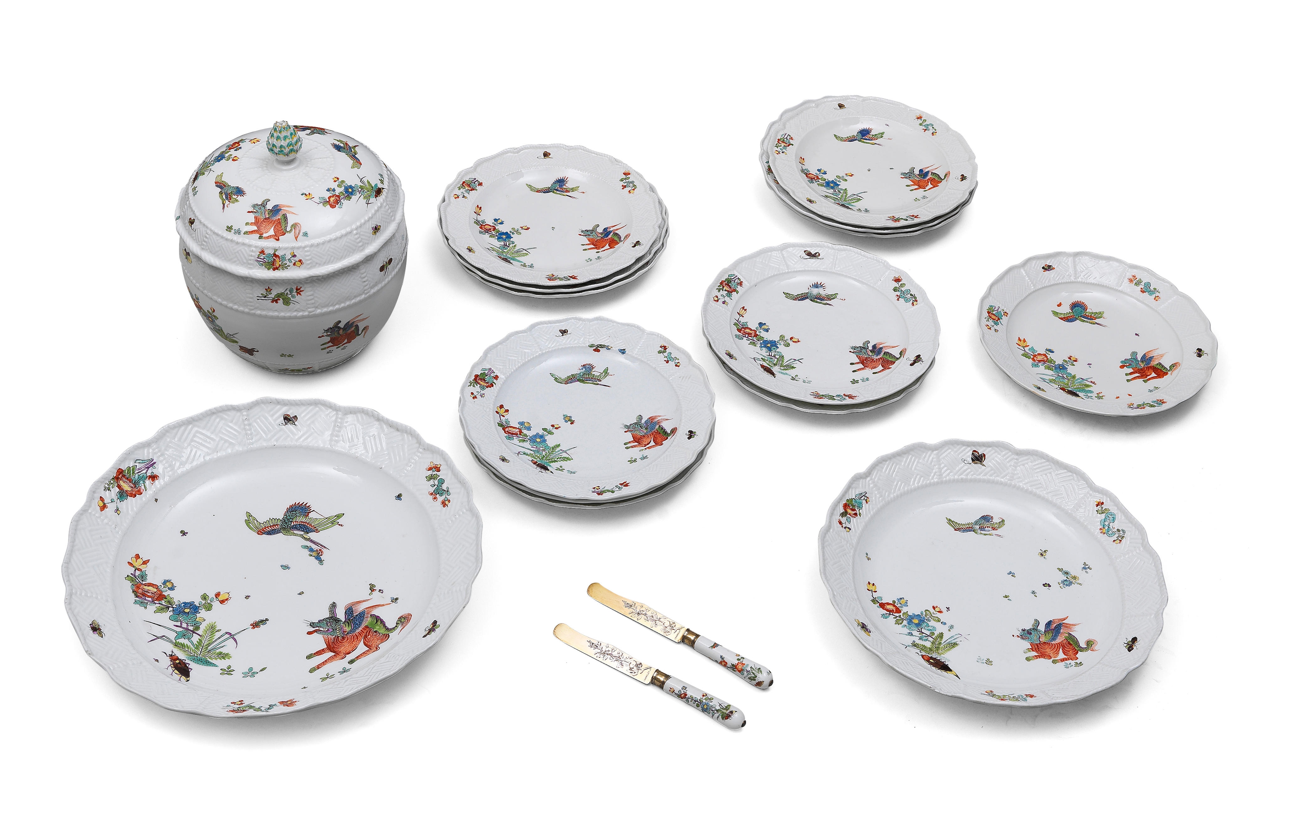 A Meissen part service, circa 1735-40