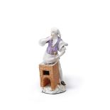 A Meissen 'Cris de Paris' figure of a cook, circa 1755