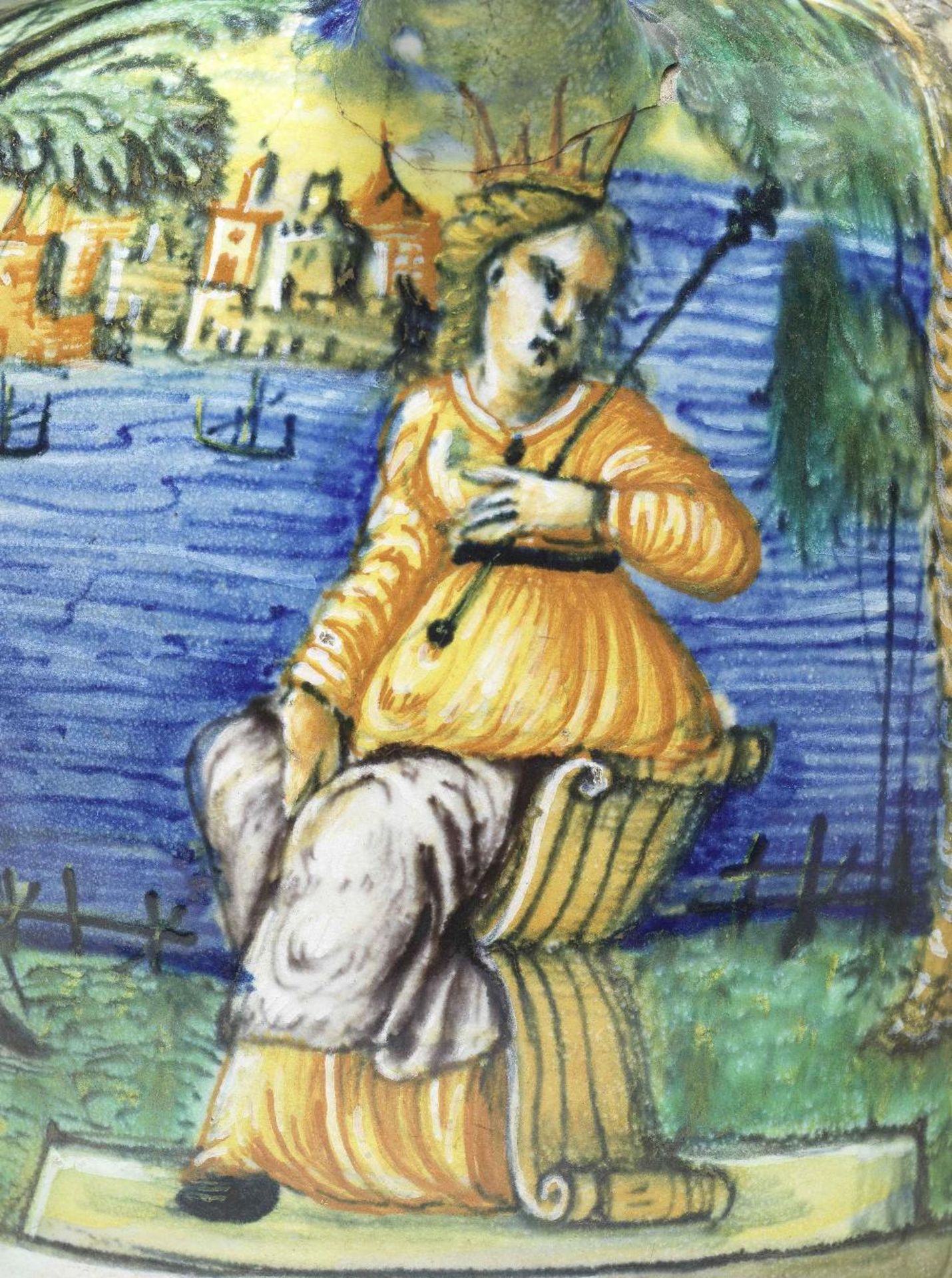 An Urbino maiolica wet drug jar attributed to the Fontana workshop, circa 1565-70 - Image 3 of 3