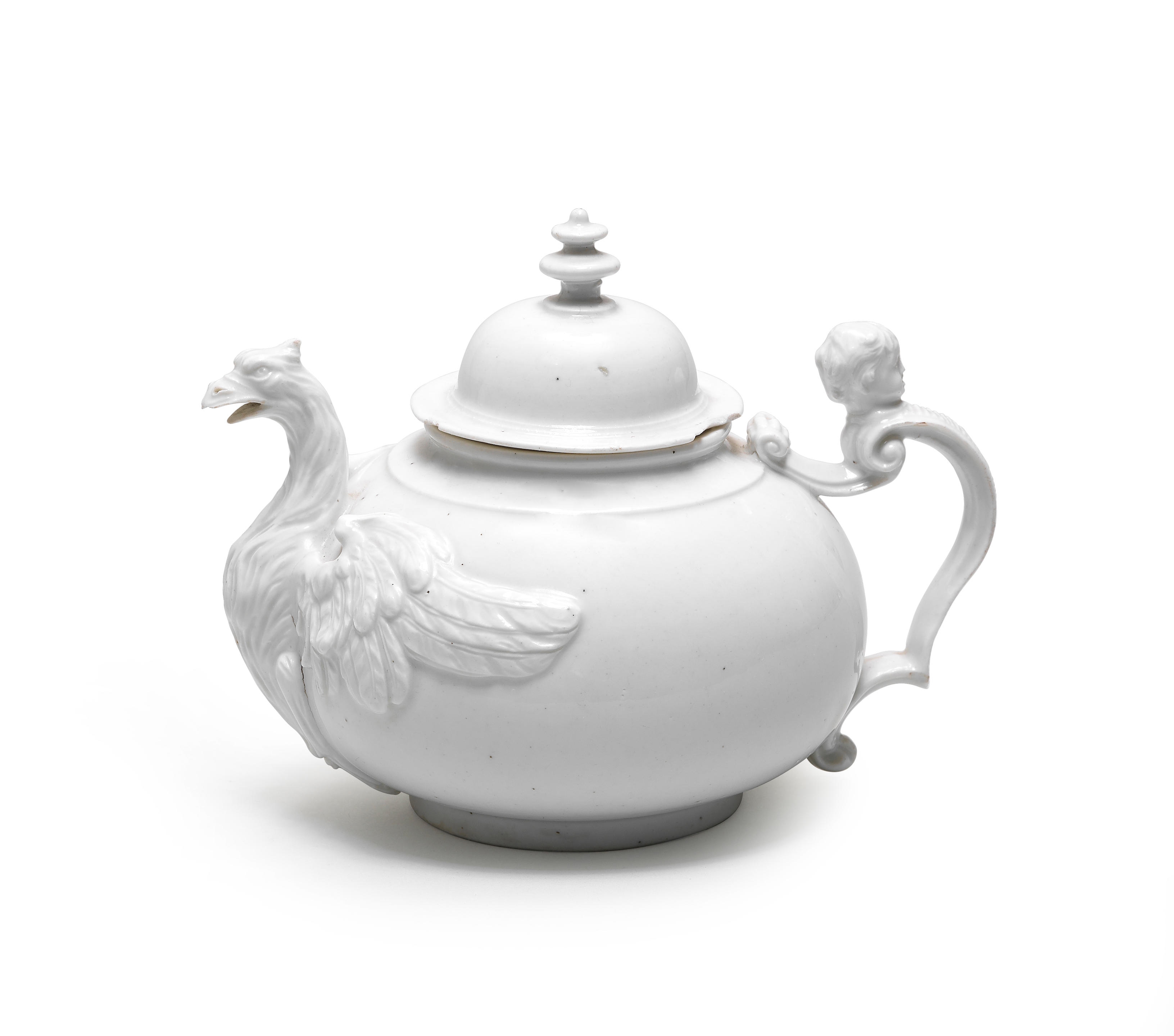 An extremely rare early Meissen teapot and cover, circa 1715-20