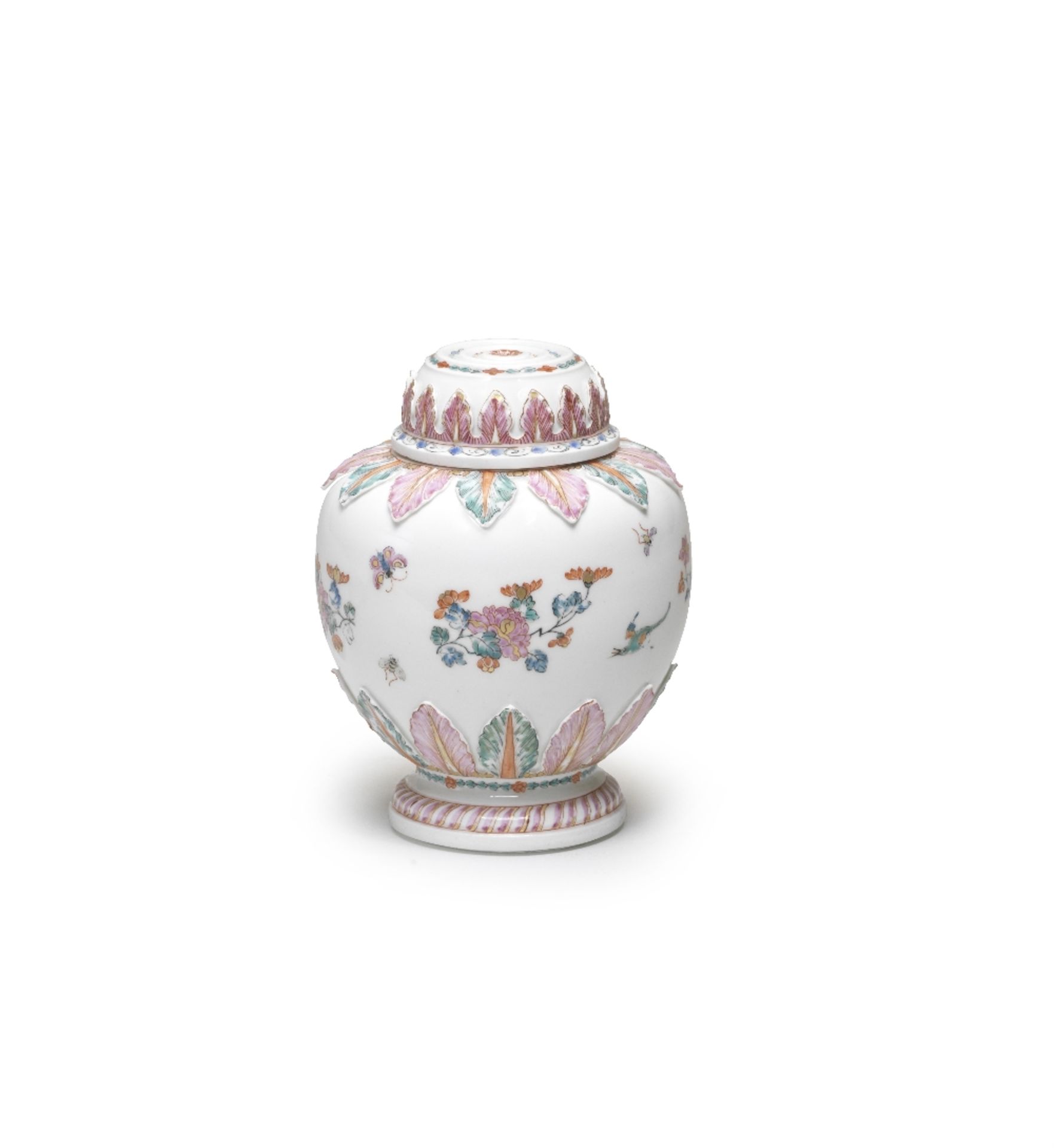 A rare early Meissen Dutch-decorated vase and cover, circa 1715-20, the decoration slightly later - Image 2 of 2