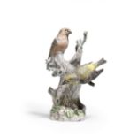 A Meissen group of crossbills, second half 19th century