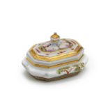 A rare early Meissen octagonal sugar box and cover, circa 1723