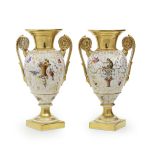 A pair of Paris porcelain neo-classical vases, 19th century