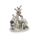 A Meissen Bacchanalian group, circa 1750-60