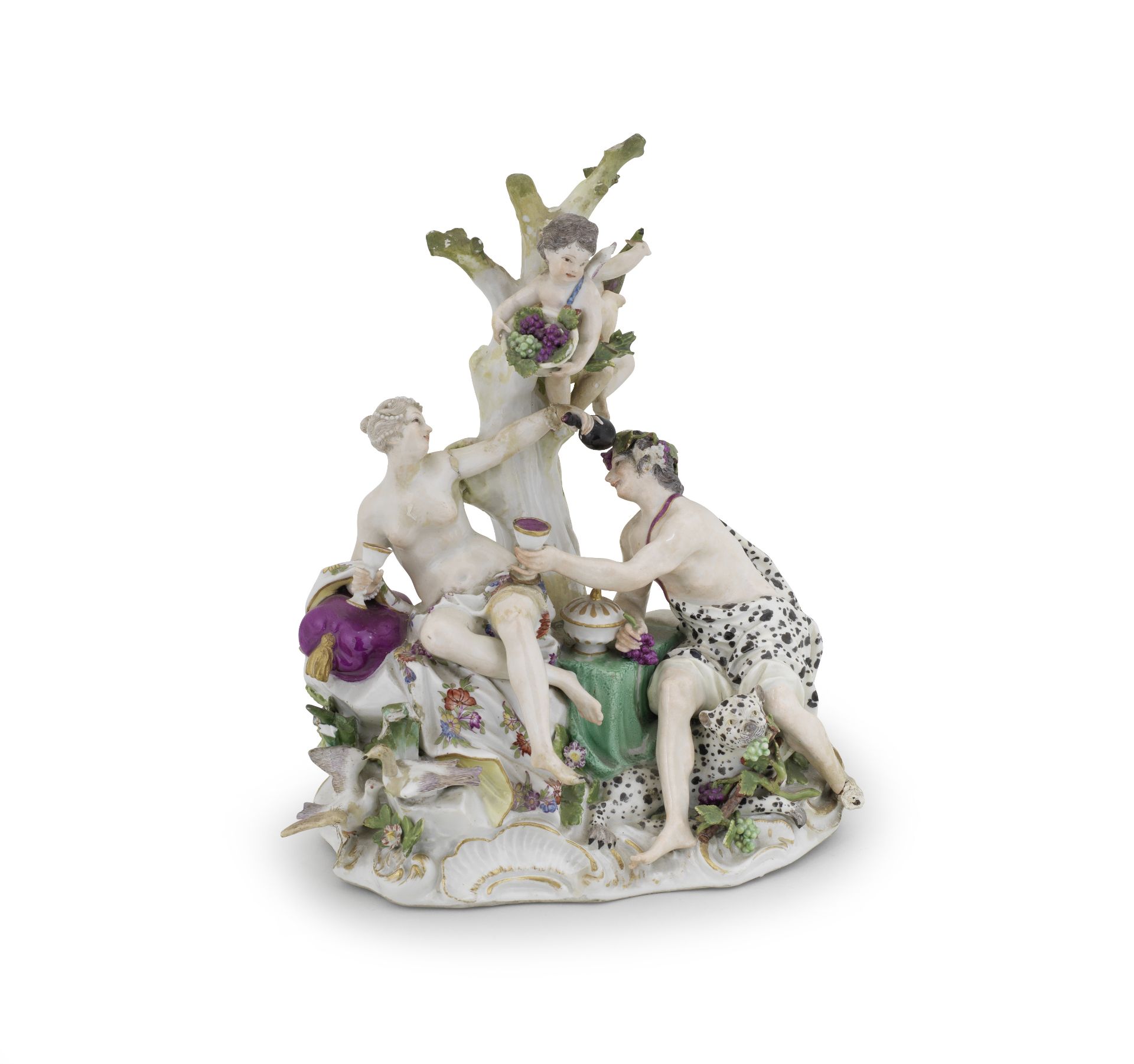 A Meissen Bacchanalian group, circa 1750-60