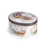 A German porcelain snuff box, possibly F&#252;rstenberg, circa 1760