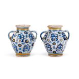 A pair of Montelupo maiolica two-handled jars, end of 16th century