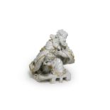 An extremely rare Italian porcelain figure of a Magus, probably Rome, factory of Filippo Cuccumos...