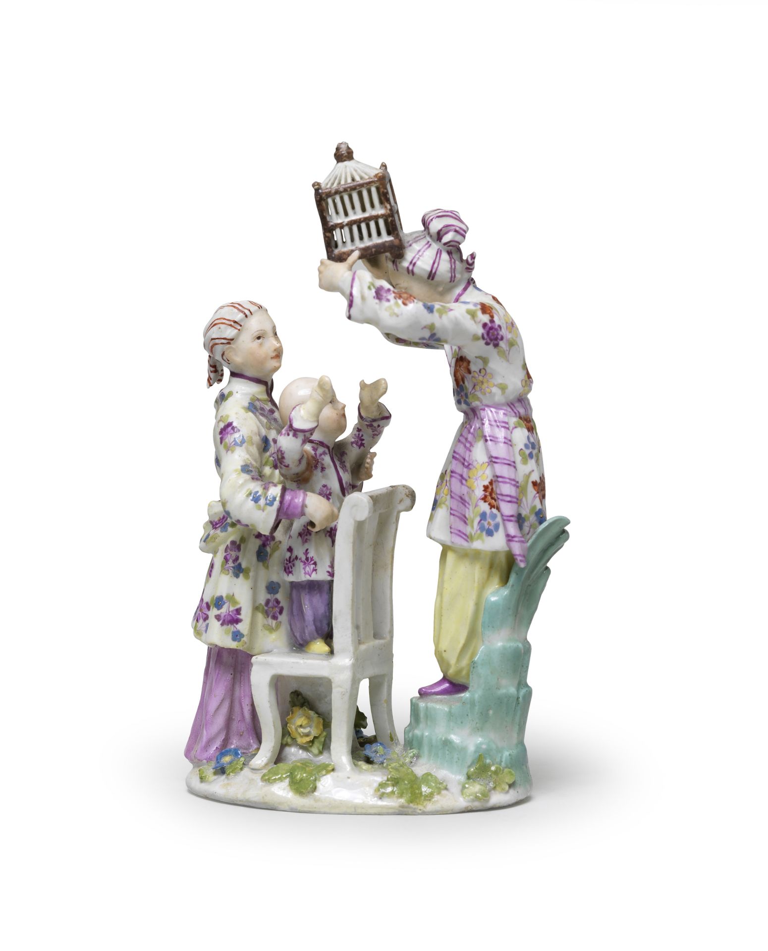 A Meissen Chinoiserie family group, mid 18th century