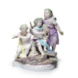 A Meissen group emblematic of Music, late 19th century