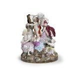 A Meissen Group of 'School for Love', second half 19th century