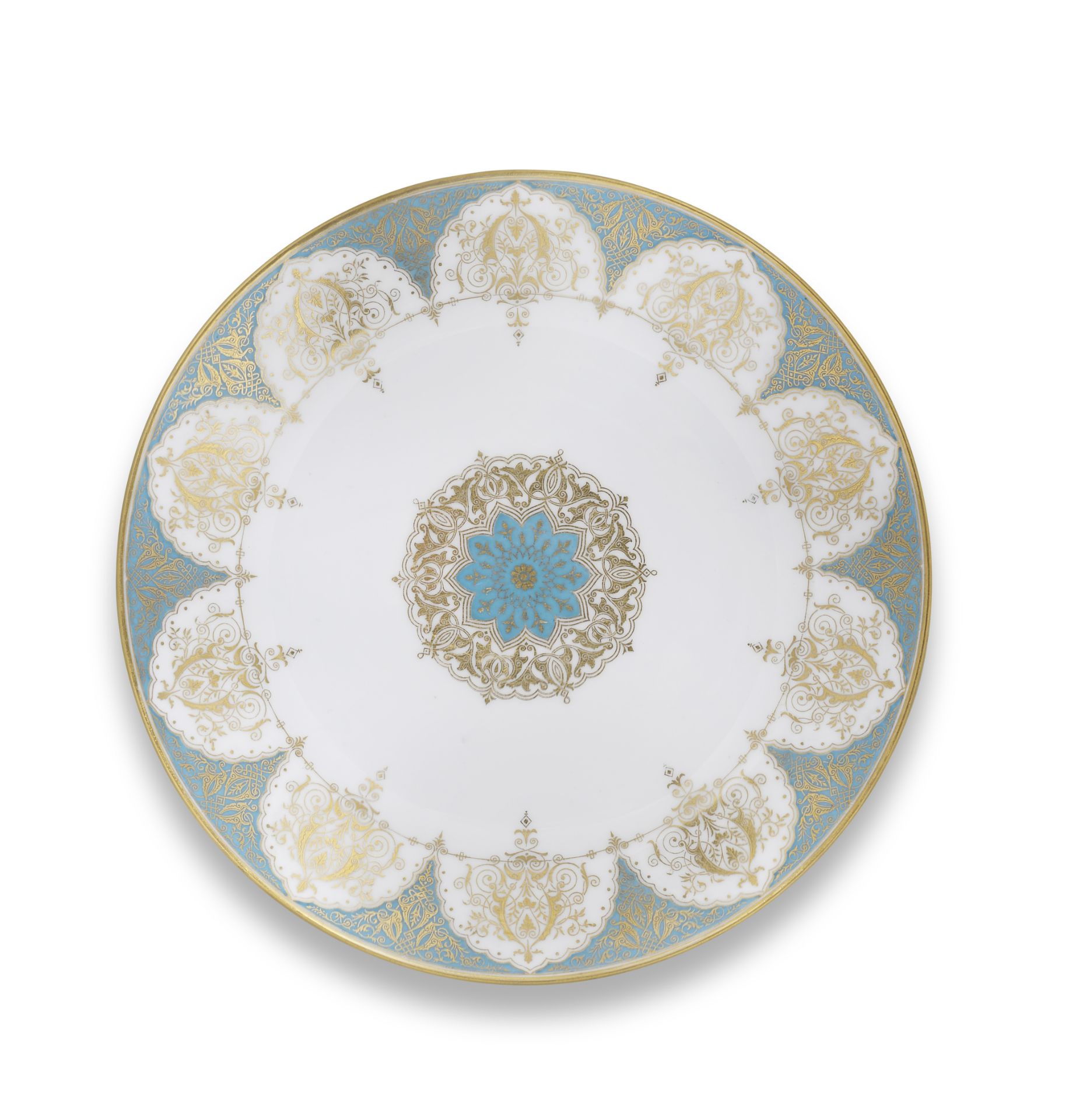 A S&#232;vres Persian-style plate from a service for Louis-Philippe at the Ch&#226;teau de Bizy, ...