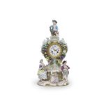 A Meissen mantle clock, circa 1900