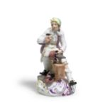 A Meissen figure of a coppersmith, circa 1760