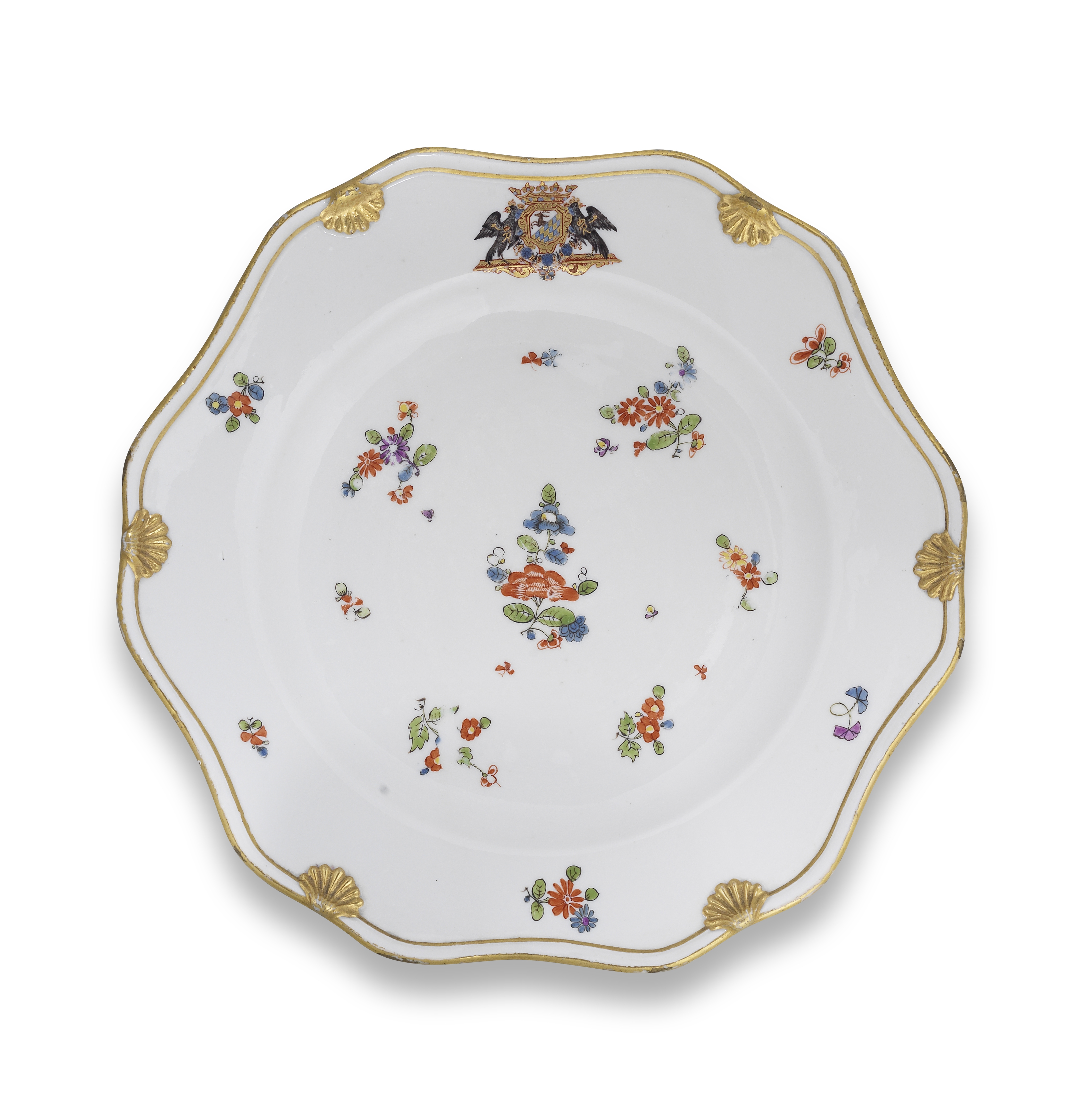 A Meissen plate from the Podewils service, circa 1741-42