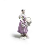 A Meissen 'Cris de Paris' large figure of a pastry seller, circa 1755