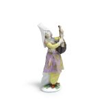 A Meissen figure of a Turkish musician, circa 1745