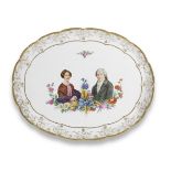 An unusual large Meissen oval tray, mid 19th century