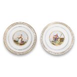 Two Naples, Real Fabbrica Ferdinandea, plates from the 'Servizio delle Vestiture', circa 1783-88