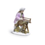 A Meissen figure of a sawyer, second half 18th century