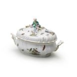A Meissen oval tureen and cover, circa 1755-60