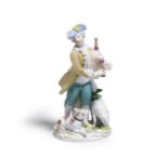 A Meissen figure of a bagpipe player, late 18th century