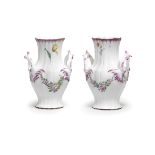 A pair of Chantilly two-handled vases, circa 1755