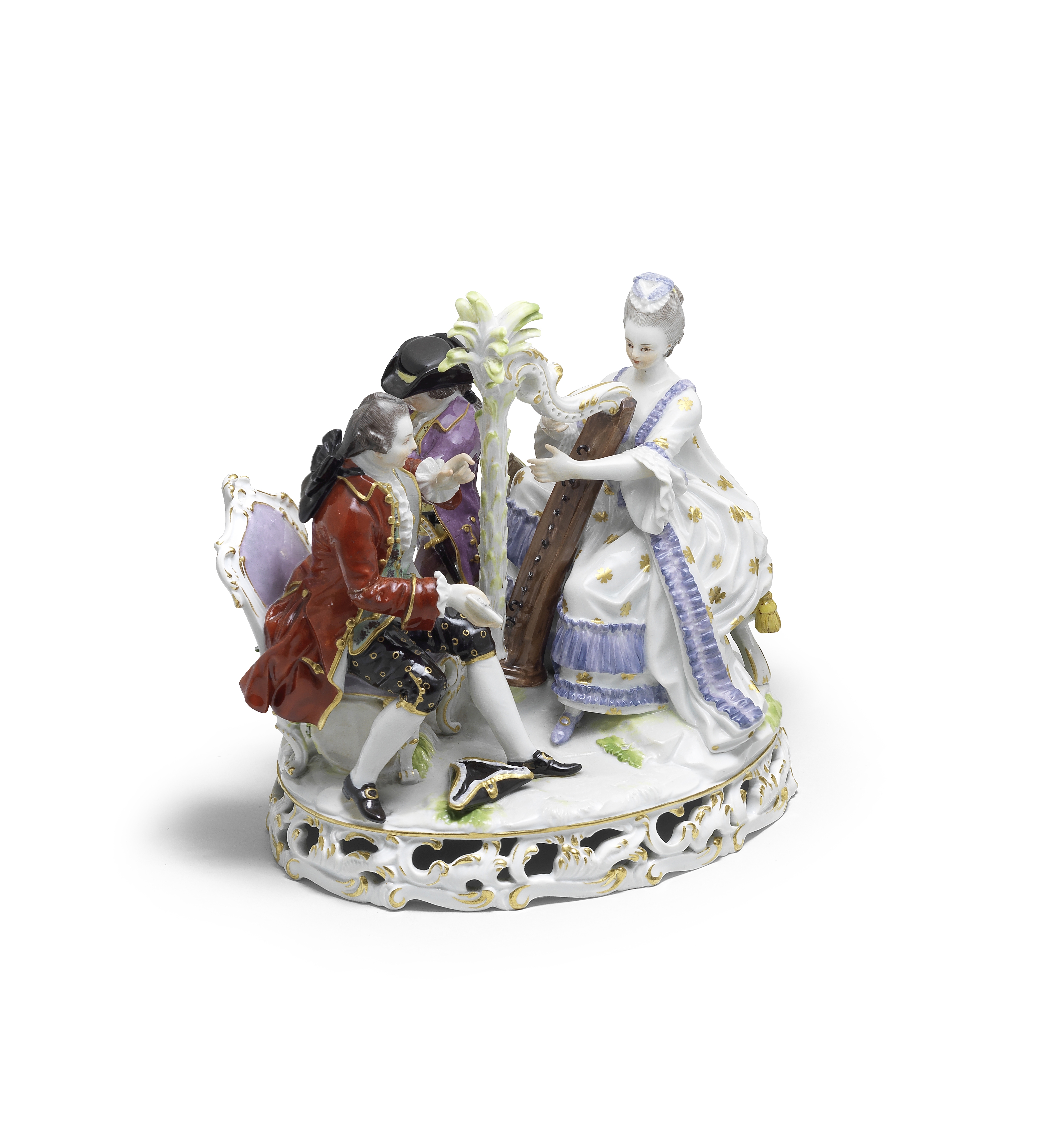 Two Meissen groups of couples, late 19th century