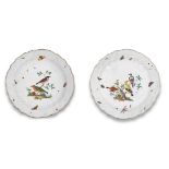 Two large Meissen ornithological dishes, mid 18th century