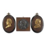 A 19TH CENTURY PATINATED BRONZE PORTRAIT MEDALLIONDated 1841 (3)