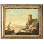 Follower of Claude Joseph Vernet (Avignon 1714-1789 Paris) A harbour scene with fishermen