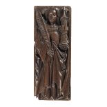 A CARVED RELIEF OF SAINT BARBARA 17th century
