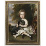 CIRCLE OF FRANZ XAVER WINTERHALTER (GERMAN, 1805-1873) Young girl and long haired terrier before ...