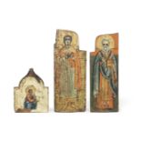 A RUSSIAN POLYCHROME DECORATED ICON Early 20th century, in the 17th century style (2)