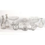 A COLLECTION OF CUT-GLASS Including Irish examples, 19th-20th century (11)