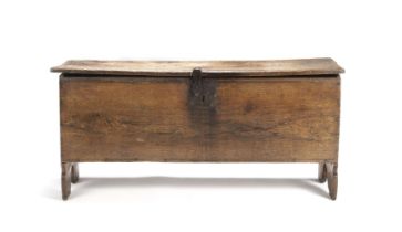 A LATE 17TH CENTURY SIX PLANK COFFER