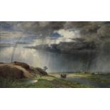 EDUARD EHRKE (GERMAN, born 1837) The storm passing, an English landscape